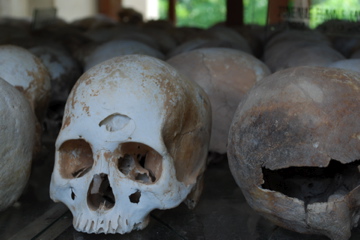 skulls at the Killing Fields