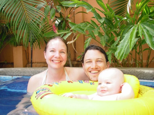Family in Pool